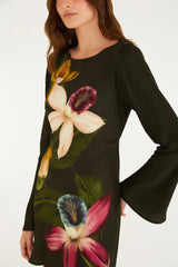 VESTIDO FEMININO CURTO MANGA MAXI ORQUIDEA FARM ORIGINAL 360728