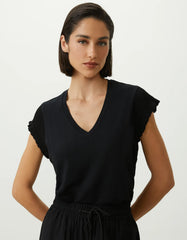 T-SHIRT FEMININA RETILINEA BABADOS SHOULDER ORIGINAL 232404000