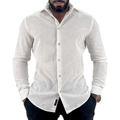 CAMISA MASCULINA SLIM LINHO ALGODAO BRANCO ARAMIS ORIGINAL ML.05.0322001