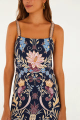 VESTIDO  FEMININO  MIDI LEVEZA ROMANTICA FARM ORIGINAL 373949