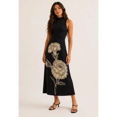 VESTIDO FEMININO MIDI GOLA ALTA JARDIM DE CORDEL FARM ORIGINAL 361746