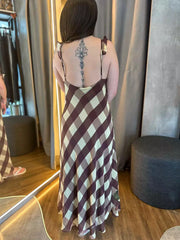 VESTIDO FEMININO MIDI XADREZ ROMANTICO FARM ORIGINAL 361381