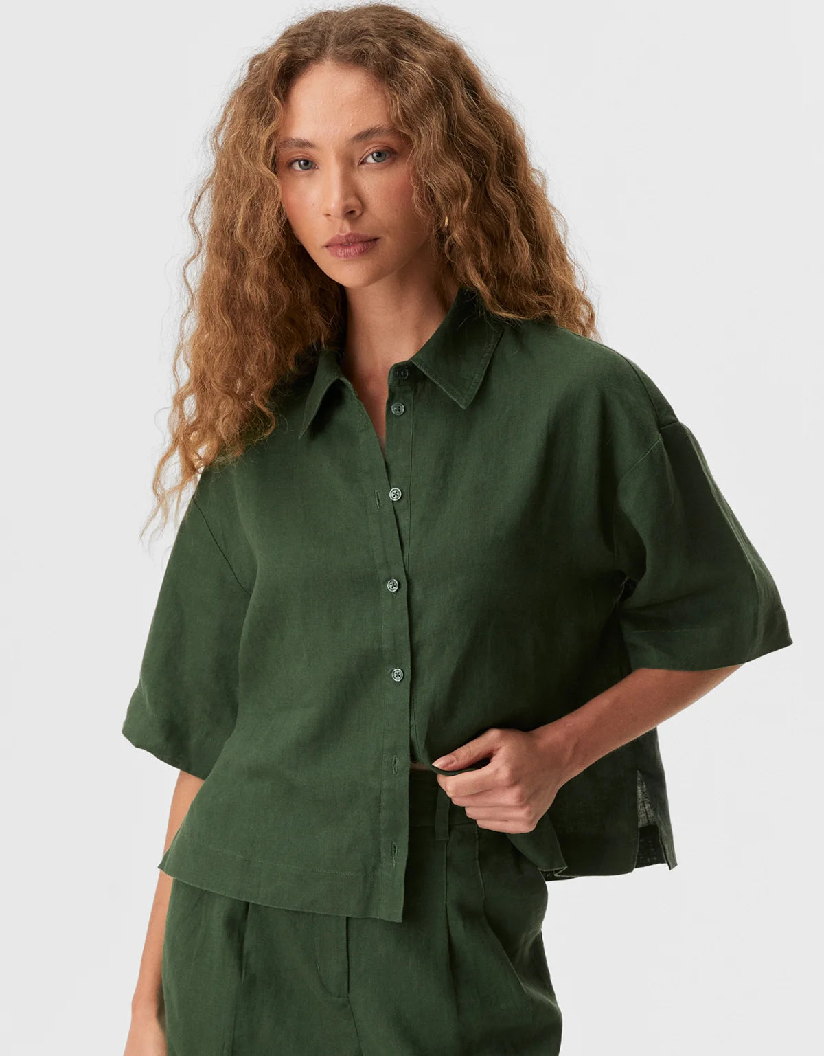 CAMISA FEMININA MANGA CURTA LINHO SHOULDER ORIGINAL 012610381001
