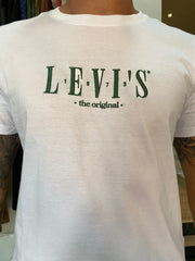 CAMISETA MASCULINA BRANCA LOGO BORDADO VERDE LEVI´S® ORIGINAL LB0010555