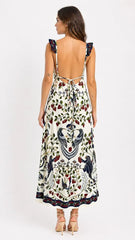 VESTIDO FEMININO LONGO SONHO DE MORANGO FARM ORIGINAL 362286