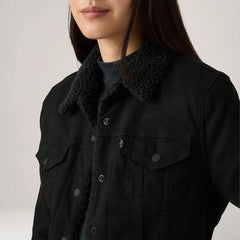 JAQUETA FEMININA JEANS SHERPA PRETA LEVI´S® ORIGINAL 361360020