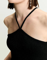 BLUSA FEMININA TRICOT ALCA FINA LUREX SHOULDER ORIGINAL 012514349036