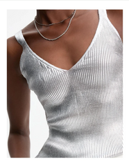 BLUSA TRICOT FOIL PRATA SHOULDER ORIGINAL 012524379001