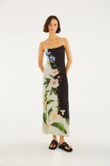 VESTIDOFEMININO LONGO TULE OMBRO SÓ CEU DE FLOR FARM ORIGINAL 358131