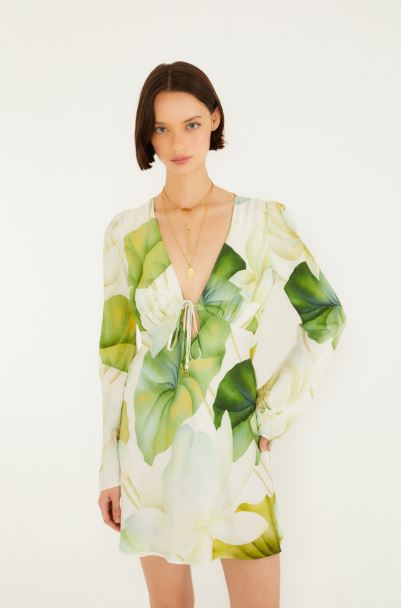 VESTIDO FEMININO CURTO FLOR DE LOTUS FARM ORIGINAL 361140