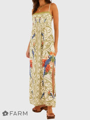 VESTIDO FEMININO CROPPED ARABESCO TROPICAL FARM ORIGINAL 6964