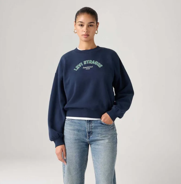 MOLETOM FEMININO GRAPHIC BOXY CREWNECK AZUL LEVI´S® ORIGINAL 005OZ0001