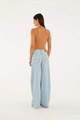 CALCA FEMININA  JEANS WIDE FAVER MEDIA FARM ORIGINL 369152