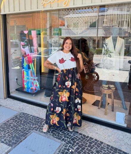 VESTIDO FEMININO MIDI SELVA DE FLOR FARM ORIGINAL 365420