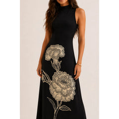 VESTIDO FEMININO MIDI GOLA ALTA JARDIM DE CORDEL FARM ORIGINAL 361746