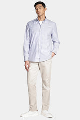 CAMISA MASCULINA REGULAR TRICOLINE BRANCO/AZUL ARAMIS ORIGINAL ML.02.0968001/145