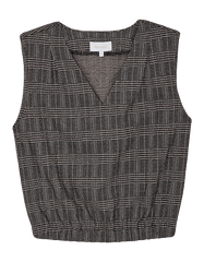 BLUSA FEMININA MALHA XADREZ ESCURO SHOULDER ORIGINAL 241313102