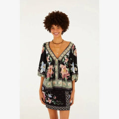 SHORT FEMININA SAIA FLOR DE OUTONO FARM ORIGINAL 366736