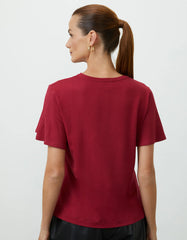 BLUSA FEMININA MALHA PREGAS MANGA  SHOULDER ORIGINAL 241315016
