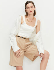 BERMUDA FEMININA ALFAIATADA COM PREGAS SHOULDER ORIGINAL 012513529001