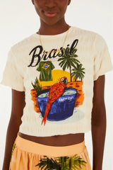 TSHIRT FEMININA MALHA ESPECIAL ARARA BRASIL FARM ORIGINAL 370044