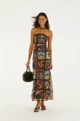 VESTIDO FEMININO TULE LENCOS CARIOCAS FARM ORIGINAL 361591