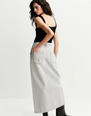 SAIA FEMININA JEANS CINZA SHOULDER ORIGINAL 012510920001