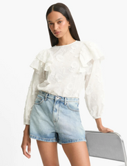 SHORTS FEMININO JEANS FIVE POCKETS SHOULDER 012523980002