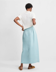 SAIA FEMININA MIDI PREGAS AZUL SERENO SHOULDER ORIGINAL 012520959002