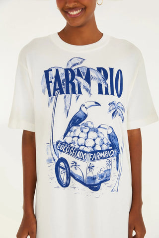 VESTIDO FEMININO MIDI COCO GELADO AZUL FARM ORIGINAL 348425