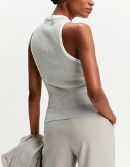 BLUSA FEMININA TRICOT CANELADA BICOLOR SHOULDER ORIGINAL 012514349019