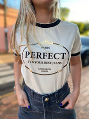 T SHIRT FEMININA PARIS CREAM GATABAKANA ORIGINAL 38936001103