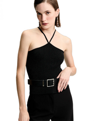 BLUSA FEMININA TRICOT ALCA FINA LUREX SHOULDER ORIGINAL 012514349036