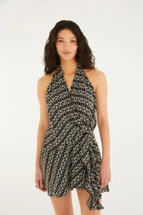 VESTIDO FEMININO CURTO TRANSPASSE BORDADO COQUEIRO FARM ORIGINAL 355735