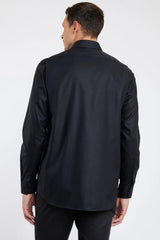CAMISA MASCULINA REGULAR SARJA PIMA FIO 70  PRETO ARAMIS ORIGINAL ML.02.0763007