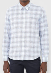 CAMISA MASCULINA JW SLIM XADREZ MARTINGALE AZUL ARAMIS ORIGINAL ML.24.0443148