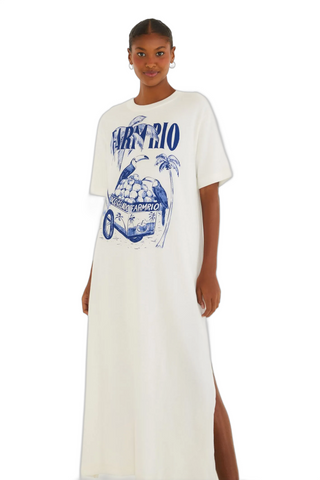 VESTIDO FEMININO MIDI COCO GELADO AZUL FARM ORIGINAL 348425