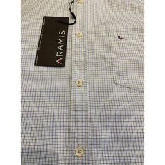CAMISA MASCULINA TRICOLINE MICRO XADREZ BCO C/AZUL ARAMIS ORIGINAL MC.06.0190001/148