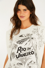 REGATA FEMININA QUADRADA RIO DE JANEIRO BEGE NUTS FARM ORIGINAL 355232