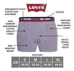 CUECA BOXER COTTON KIT 2 UNI LEVIS ORIGINAL 16200.001