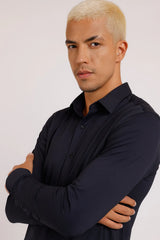 CAMISA MASCULINA ANATOMICA LISA PRETA ARAMIS ORIGINAL ML.06.0026007