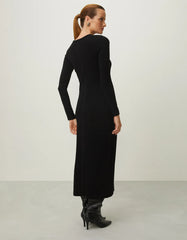 VESTIDO SHOULDER MALHA MANGA LONGA PRETO ORIGINAL 241325006