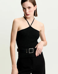 BLUSA FEMININA TRICOT ALCA FINA LUREX SHOULDER ORIGINAL 012514349036