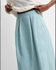 SAIA FEMININA MIDI PREGAS AZUL SERENO SHOULDER ORIGINAL 012520959002
