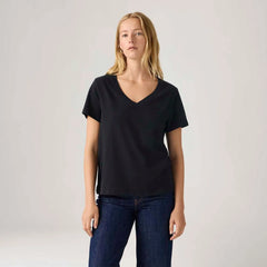 CAMISETA FEMININA  PRETA DECOTE  V LEVI´S ORIGINAL LB0020278