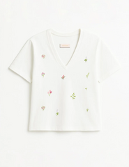 T-SHIRT FEMININO MINI BORDADO BUQUE SHOULDER ORIGINAL 012524066001