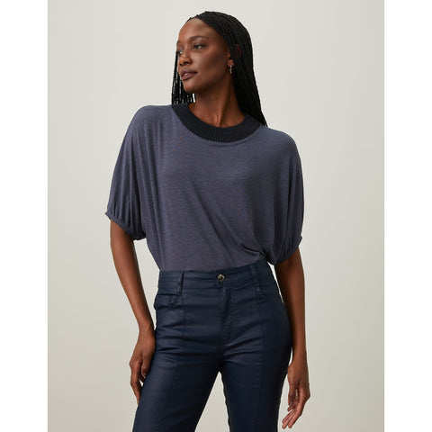 BLUSA FEMININA MALHA RETILINEA BICOLOR SHOULDER ORIGINAL 241311001