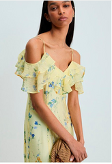 VESTIDO FEMININO FLORAL LEVE SHOULDER ORIGINAL 012521061006