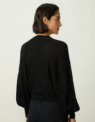 BLUSA FEMININA TRICOT JACQUARD FLORAL SHOULDER ORIGINAL 241432921