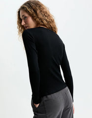 BLUSA FEMININA MALHA MANGA LONGA SHOULDER ORIGINAL 012513130020